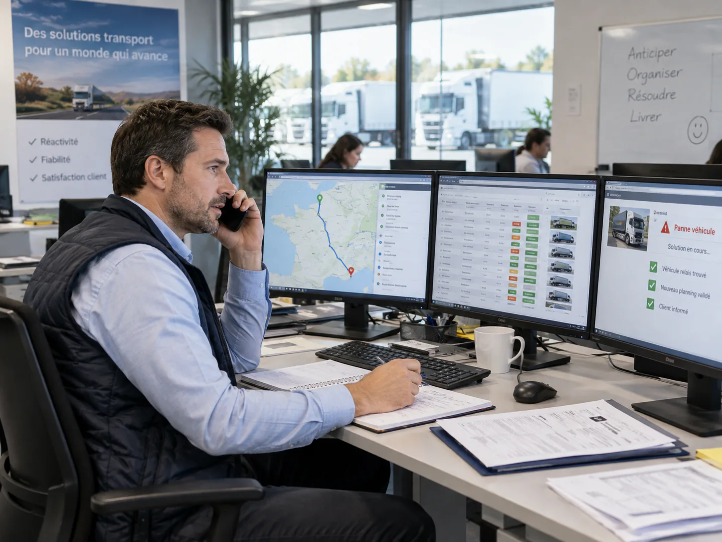 Affréteur au bureau chez Drivet Transport International