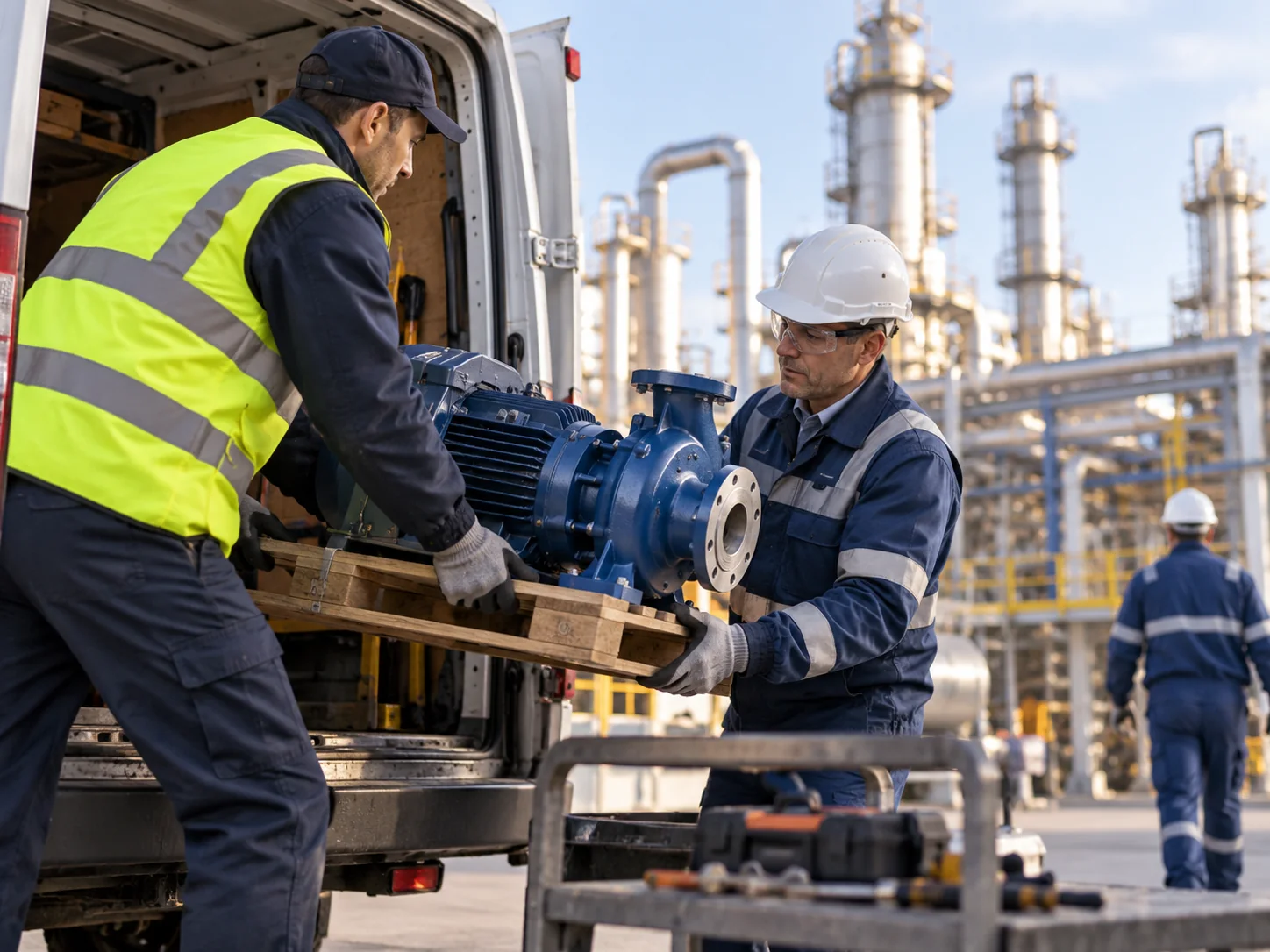 Livraison urgente d'une pompe industrielle pour maintenance