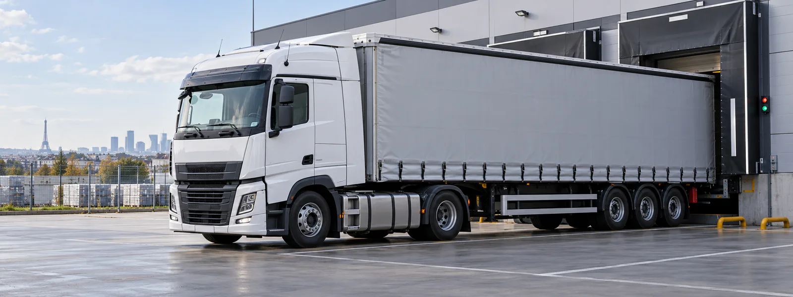 Semi-remorque bâchée dédiée au transport de lots complets près de Paris
